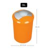 Cubo De Basura Spirella  Colección Sydney Color Naranja Acrilico  (5l)