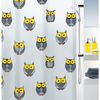 Spirella Colección Owl , Cortina De Ducha Textil 180 X 200, 100% Polyester, Gris