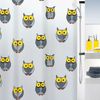 Spirella Colección Owl , Cortina De Ducha Textil 180 X 200, 100% Polyester, Gris