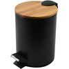 Cubo Acero Spirella Adonis  Con Pedal Y Inserto 3l 22,5 X 17 Cm Negro