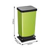 Cubo De Basura Papelera Pedal Tapa 40l Verde