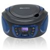 Radio Cd Player Portátil Digital Fm Pll, Reproductor Cd-mp3 Usb Stereo, Aux-in Toma Auriculares Negro/azul  Roadstar Cdr-365u/bl