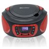 Radio Cd Player Portátil Digital Fm Pll, Reproductor Cd-mp3 Usb Stereo, Aux-in Toma Auriculares Negro/rojo  Roadstar Cdr-365u/rd