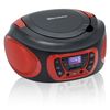 Radio Cd Player Portátil Digital Fm Pll, Reproductor Cd-mp3 Usb Stereo, Aux-in Toma Auriculares Negro/rojo  Roadstar Cdr-365u/rd