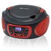 Radio Cd Player Portátil Digital Fm Pll, Reproductor Cd-mp3 Usb Stereo, Aux-in Toma Auriculares Negro/rojo  Roadstar Cdr-365u/rd