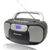 Radio Cd Portátil Cassette, Digital Pll Fm, Reproductor Cd-mp3, Usb, Aux-in, Toma Auriculares Negro  Roadstar Rcr-4635umpbk