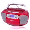 Radio Cd Portátil Cassette, Digital Pll Fm, Reproductor Cd-mp3, Usb, Aux-in, Toma Auriculares Rojo  Roadstar Rcr-4635umprd