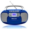 Radio Cd Portátil Cassette, Digital Pll Fm, Reproductor Cd-mp3, Usb, Aux-in, Toma Auriculares Azul  Roadstar Rcr-4635umpbl