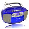 Radio Cd Portátil Cassette, Digital Pll Fm, Reproductor Cd-mp3, Usb, Aux-in, Toma Auriculares Azul  Roadstar Rcr-4635umpbl