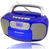 Radio Cd Portátil Cassette, Digital Pll Fm, Reproductor Cd-mp3, Usb, Aux-in, Toma Auriculares Azul  Roadstar Rcr-4635umpbl