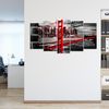 Cuadros Modernos | Lienzo Decorativo | Eeuu Golden Gate Blanco Negro Rojo | 5 Piezas 150x80cm - Dekoarte