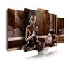 Cuadros Modernos  | Lienzo Decorativo |  Zen Feng Shui  Buda Meditando En Tonos Bronces | 5 Piezas 150x80cm - Dekoarte