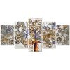 Cuadros Modernos | Lienzo Decorativo | Abstractos Árbol De La Vida Klimt | 5 Piezas 200x100cm - Dekoarte