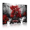 Cuadros Modernos | Lienzo Decorativo | Paisaje Blanco Y Negro Con Árboles Rojos | 1 Pieza 120x80cm - Dekoarte