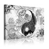 Cuadros Modernos | Lienzo Decorativo |  Ying Yang Abstractos Zen Colores Blanco Negro | 1 Pieza 120 X 80 Cm - Dekoarte
