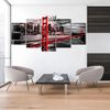 Cuadros Modernos | Lienzo Decorativo | Eeuu Golden Gate Blanco Negro Rojo | 5 Piezas 200x100cm Xxl - Dekoarte