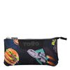 Estuche Escolar Tres Compartimentos Estampado Galaxia Totto Tablero 2cj