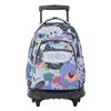 Mochila Escolar Con Ruedas Lienzo Floral - Renglones