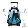 Mochila Escolar Con Ruedas Azul Happy Flow - Renglones