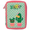 Estuche Escolar Dos Compartimentos  Lovely Cactus Verde Totto 9vm