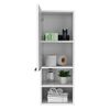 Mueble De Pared Mila Para Baño, Con Repisas Abiertas E Interiores, 30cm L X 25.5cm P X 81cm A, Blanco