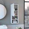 Mueble De Pared Mila Para Baño, Con Repisas Abiertas E Interiores, 30cm L X 25.5cm P X 81cm A, Blanco