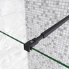 Aica Walkin Mampara Panel De Ducha 2 Hojas Panel Fijo+lateral Giratorio Vidrio 8mm Antical Con Barra Negra Mate 73-120cm [(83.9-85.9)+40]x200cm