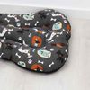 Cama Para Mascotas Camacan Forma Hueso Acolchada Estampado Canino Naranja/gris 100x70 Cm