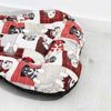 Cama Para Mascotas Camacan Forma Hueso Acolchada Estampado Cachorros Rojo 100x70 Cm