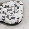 Cama Para Mascotas Camacan Forma Hueso Acolchada Estampado Siluetas De Perro 100x70 Cm