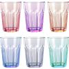 Set De 6 Vasos De Colores Pastel Vidrio Multicolor 365ml