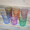 Set De 6 Vasos De Colores Pastel Vidrio Multicolor 365ml