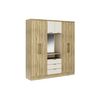 Armario Elorio 3 Cajones 180x46.5x206 Cm Color Beige, Color Natural Claro Vente-unique