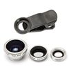 Kit De 3 Lentes De Smartphones Con Pinzas Fisheye Universal Macro Gran Angular