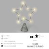 Guirnalda Adorno Luces Navidad Estrella Arbol Navidad Luz Blanco Calido 10 Leds. Uso Interno Protección Ip20. 2 Baterias Aa