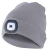 Lighthouse: Gorro Con Luz Led Recargable. Color Gris Claro