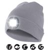 Lighthouse: Gorro Con Luz Led Recargable. Color Gris Claro