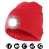 Faro: Gorra Con Luz Frontal Led Recargable. Rojo