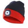 Faro: Gorra Con Luz Frontal Led Recargable. Negro Rojo