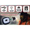 Faro: Gorra Con Luz Frontal Led Recargable. Negro Rojo