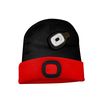 Faro: Gorra Con Luz Frontal Led Recargable. Negro Rojo