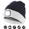 Faro: Gorra Con Luz Frontal Led Recargable. Blanco Negro