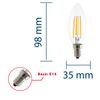 Bombilla De Filamento Led, Oliva C35, 4w/470lm, Casquillo E14, 4000k