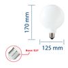 Bombilla De Filamento Led Opal, Globo G125, 18w/2500lm, Casquillo E27, 4000k