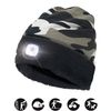 Attila: Gorra Con Luz Frontal Led Recargable. Forro Polar. Camuflaje Blanco