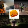 Stoker: Gorro De Spandex Con Luz Led Recargable. Naranja