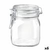 Recipiente Conservador De Alimentos Bormioli Rocco Fido Transparente Vidrio (75 Cl) (6 Unidades)