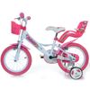 Bicicleta De Niños Unicorn Rosa 16" Dino Bikes