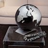 Globo Terráqueo Sobre Placa Capital Ø 30 Cm - Negro Y Plata