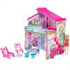 Barbie - Dreamhouse Cartón Para Montar Con Accesorios Y Muñeca Incluida, Juguete +4 Años